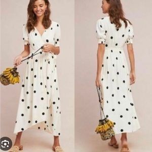 Anthropologie / Maeve Brenna Polka Dot Wrap Dress
